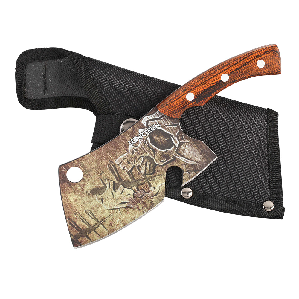 Wartech Jagd Messer mit Holzgriff inkl. Nylonscheide braun Bild 1