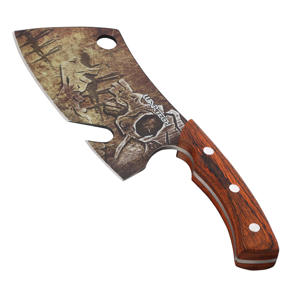 Wartech Jagd Messer mit Holzgriff inkl. Nylonscheide braun Bild 1