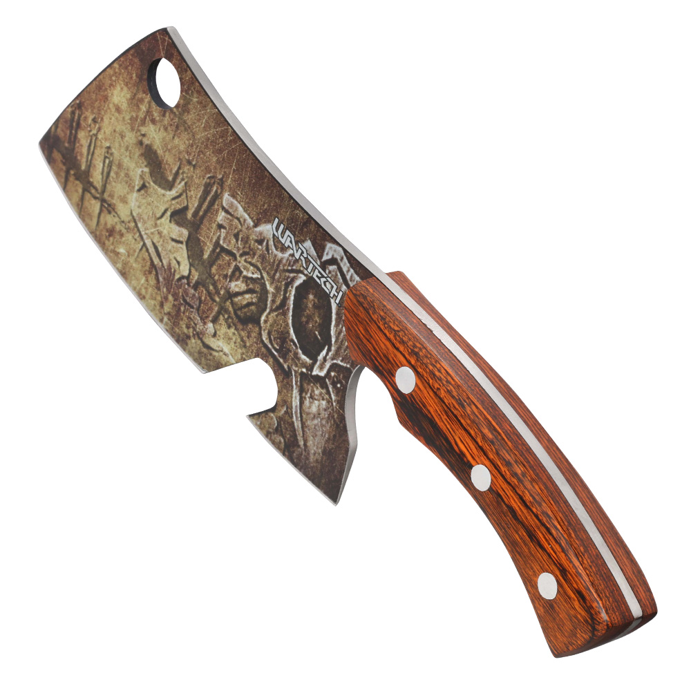 Wartech Jagd Messer mit Holzgriff inkl. Nylonscheide braun Bild 1