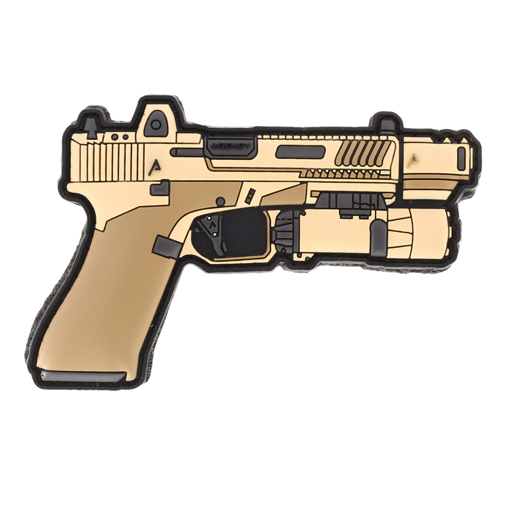 RWA 3D Rubber Patch mit Klettflche Agency Arms Peacekeeper Pistole tan