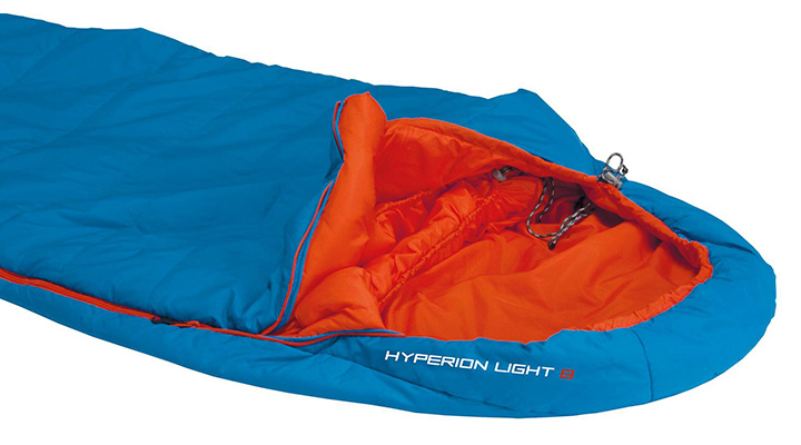 High Peak Mumienschlafsack Hyperion Light 8 blau/orange bis zu 190 cm Körpergröße Bild 1