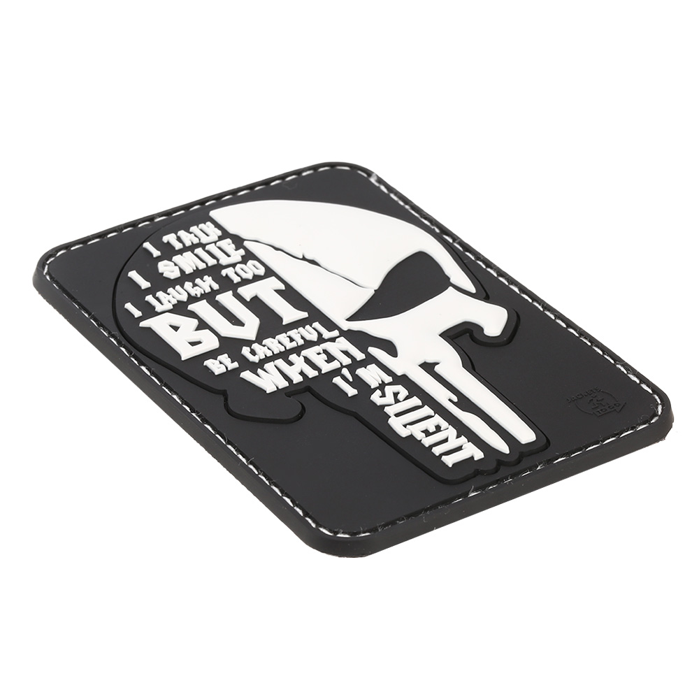 JTG 3D Rubber Patch mit Klettflche Silent Punisher schwarz/wei Bild 1