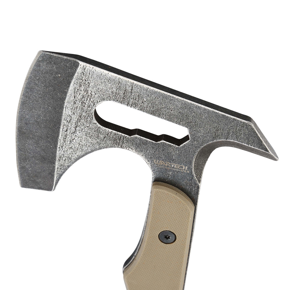 Wartech Wurf- und Survivalaxt stonewash inkl. Scheide schwarz/tan Bild 3