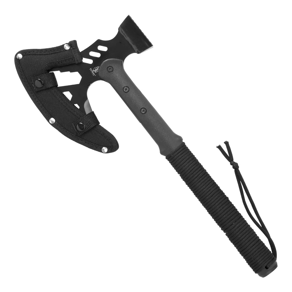 Buckshot Knives Survival Axt Tomahawk mit Tools inkl. Nylontasche schwarz Bild 1