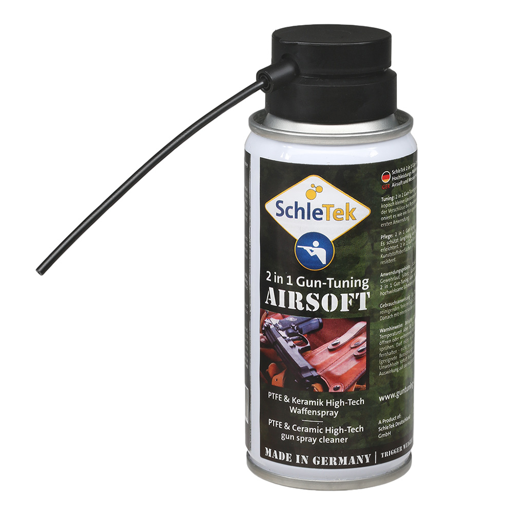 SchleTek Airsoft 2 in 1 Gun Tuning Hightech Waffenpflege Spray 100ml Bild 1