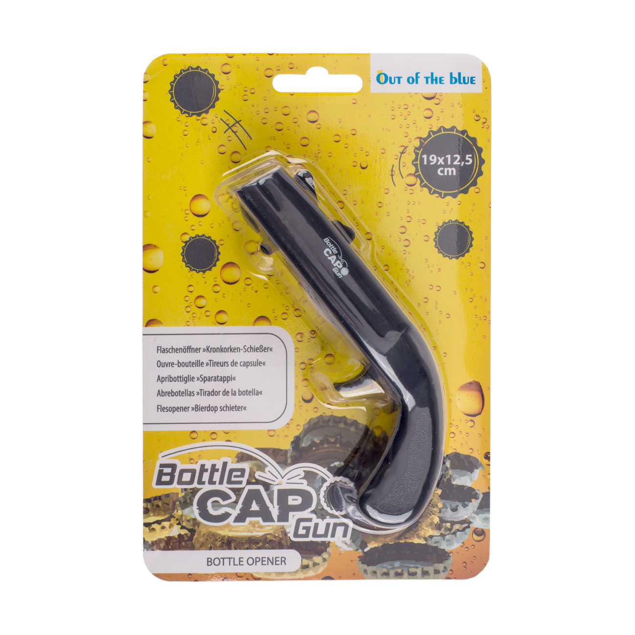 Flaschenffner und Kronkorken-Pistole Bottle Cap Gun schwarz Bild 1