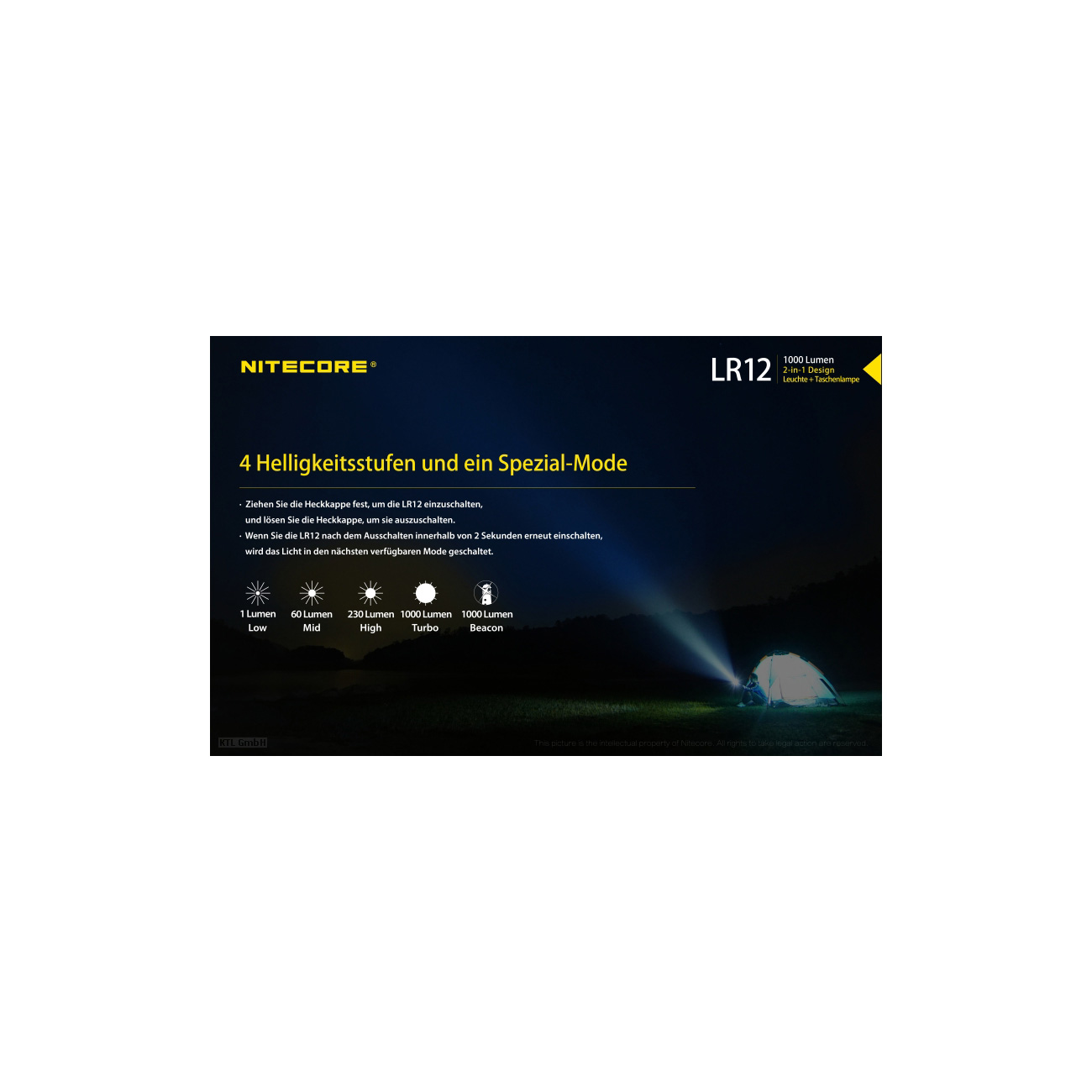 Nitecore Camping-Laterne LR12 1000 Lumen Bild 1