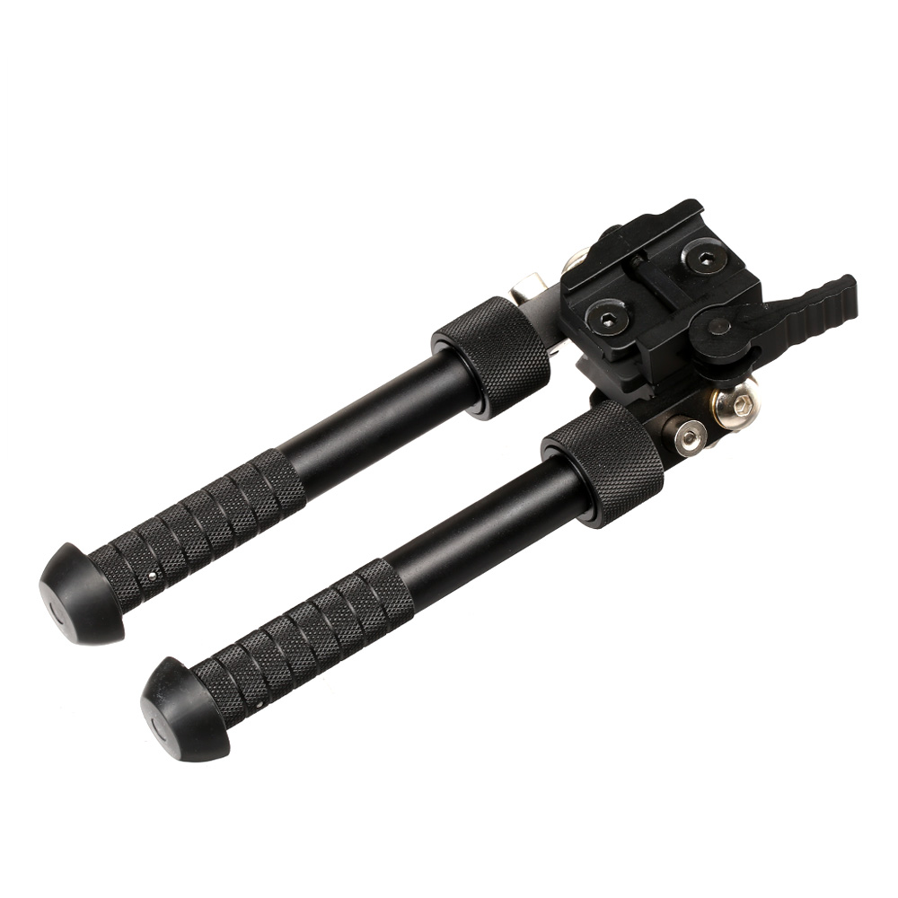 APS Tactical 5 Position Zweibein mit 21mm QD-Halterung - Gummife 158 - 238 mm schwarz