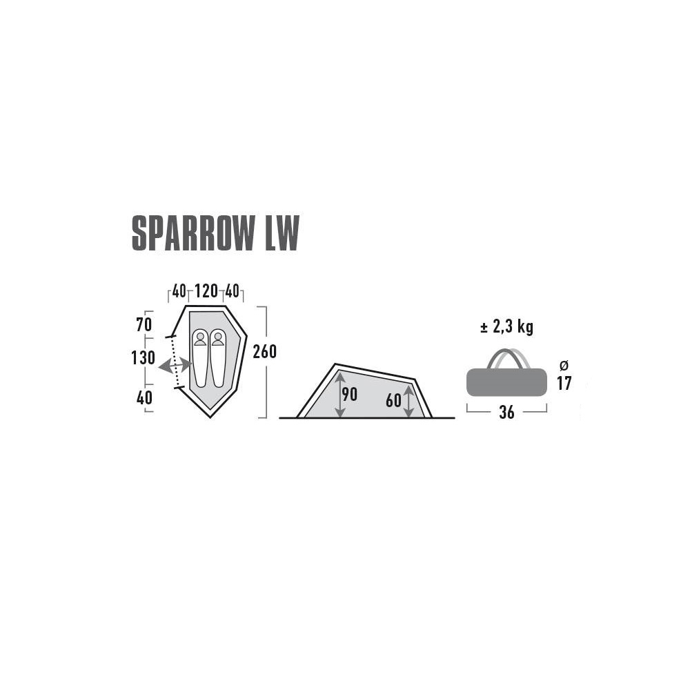 High Peak Zelt Sparrow 2 LW Leichtgewicht für max. 2 Personen grün/rot Bild 1