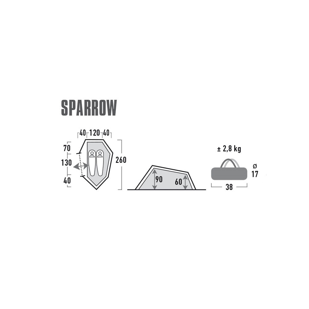 High Peak Zelt Sparrow 2  für max. 2 Personen grün/rot Bild 1