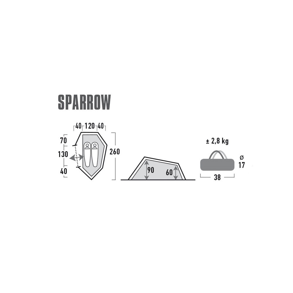 High Peak Zelt Sparrow 2  fr max. 2 Personen grn/rot Bild 1