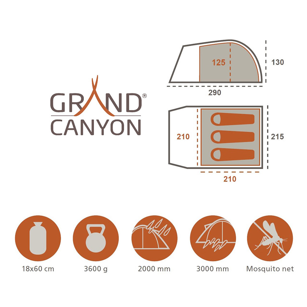 Grand Canyon Zelt Topeka 3 für max. 3 Personen grün Bild 1