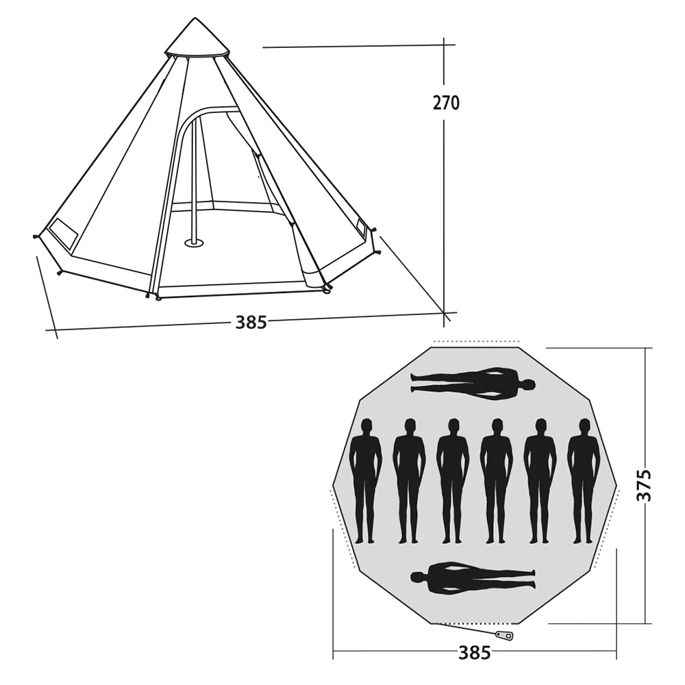 Easy Camp Familienzelt Moonlight Tipi fr max. 8 Personen grau/khaki Bild 1