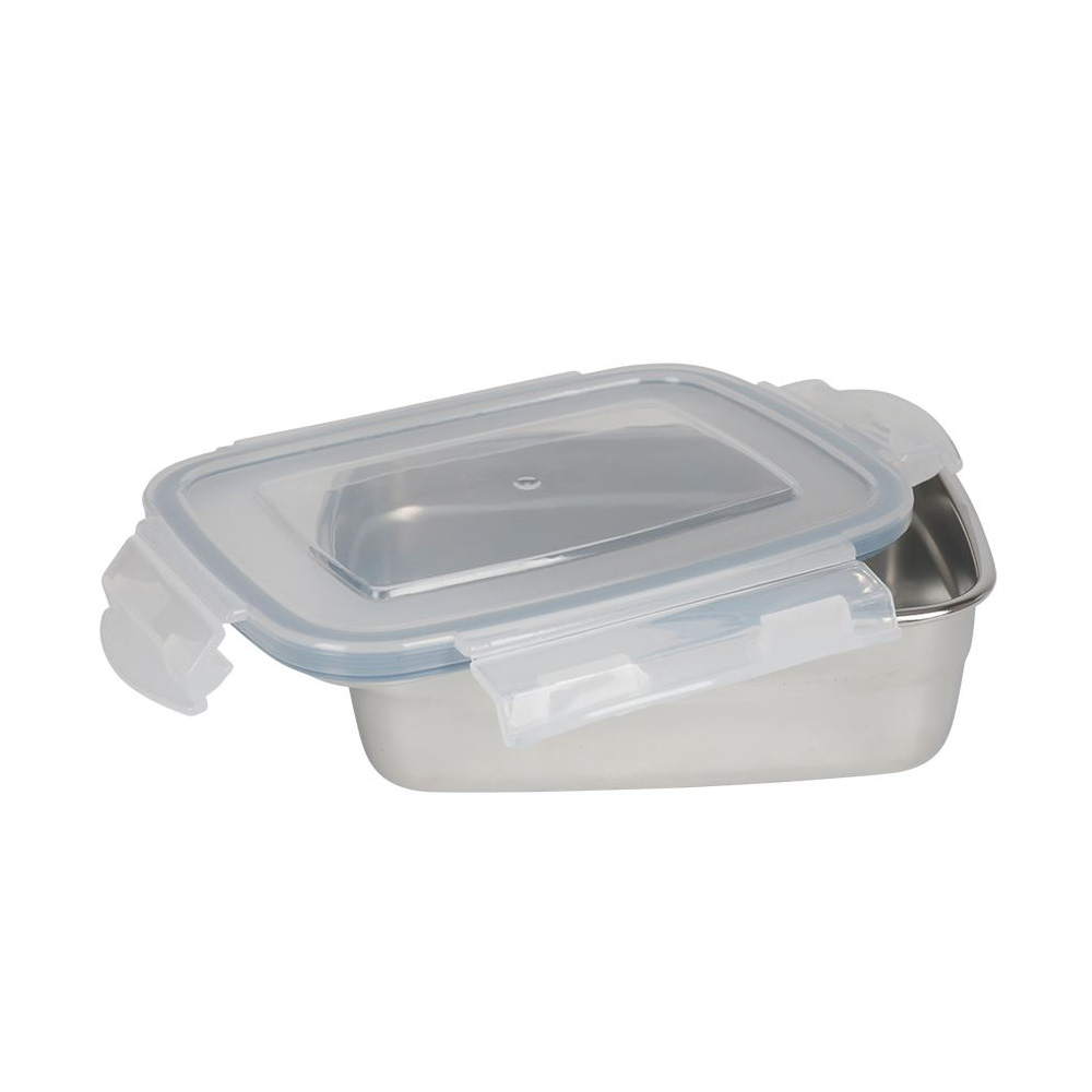 Edelstahl Lunchbox 850 ml silber/transparent Bild 1