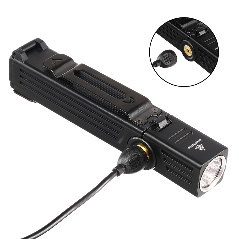 Fenix LED-Taschenlampe WT25R 1000 Lumen mit Akku, drehbarer Lampenkopf schwarz Bild 7