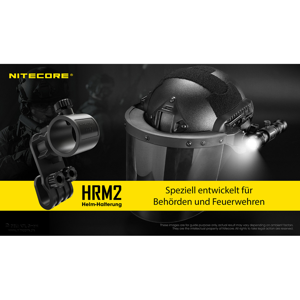 Nitecore Helmmontage Universal HRM2 fr Taschenlampen schwarz Bild 2