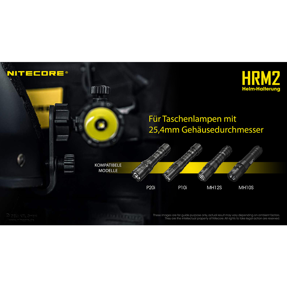 Nitecore Helmmontage Universal HRM2 fr Taschenlampen schwarz Bild 3