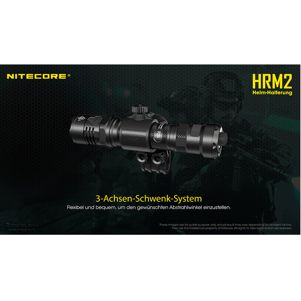 Nitecore Helmmontage Universal HRM2 für Taschenlampen schwarz Bild 1