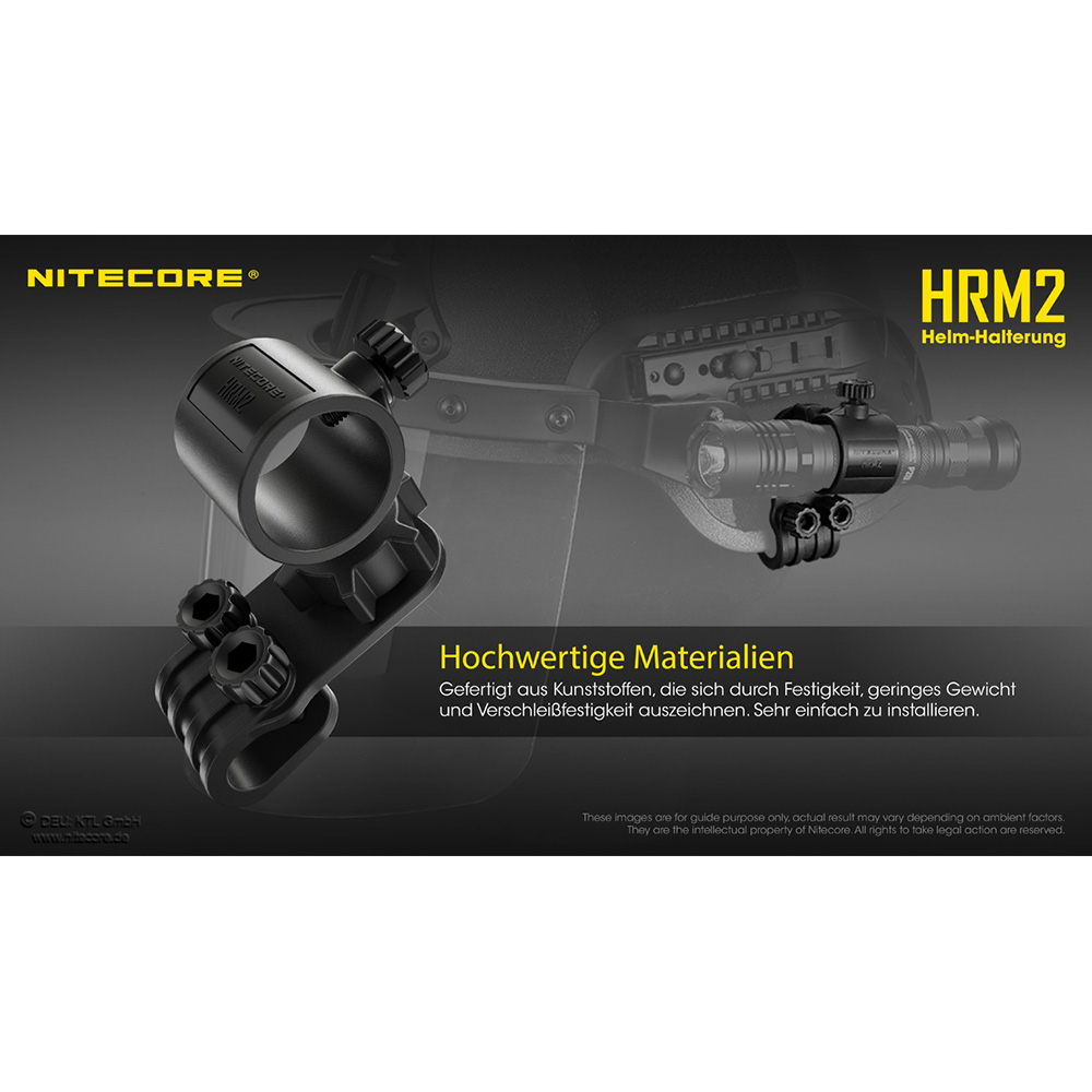 Nitecore Helmmontage Universal HRM2 fr Taschenlampen schwarz Bild 5