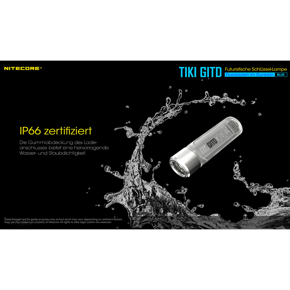Nitecore LED-Schlssellampe Tiki 300 Lumen Glow in the Dark transparent Bild 1