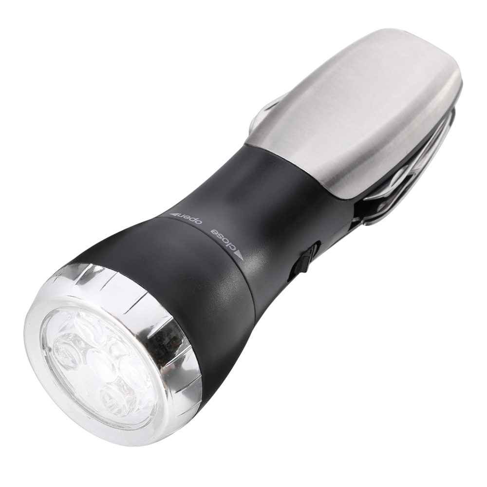 Multifunktions LED-Taschenlampe Be Prepared inkl. 12 Tools schwarz/silber Bild 1