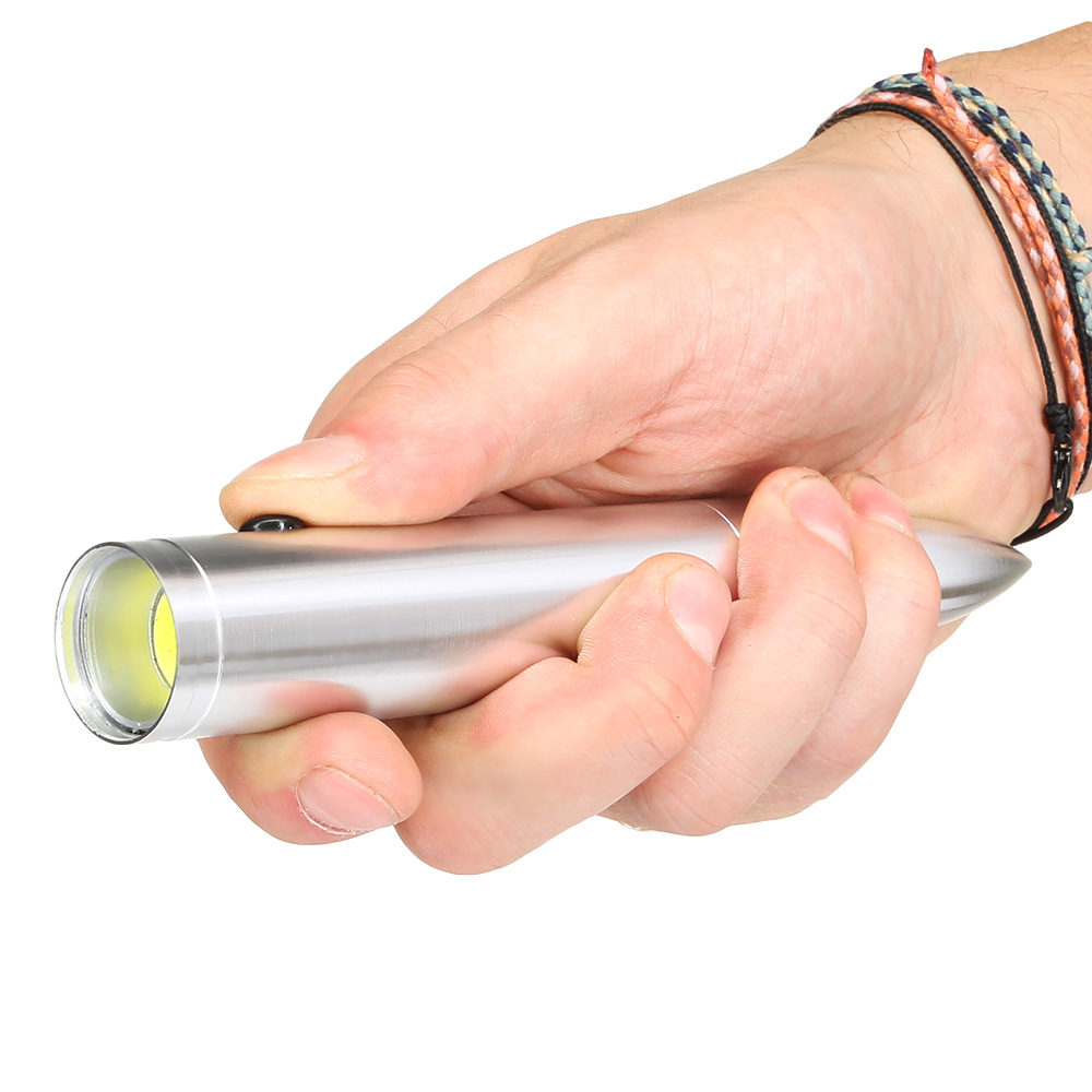 LED-Taschenlampe Bullet Light Aluminium silber Bild 4