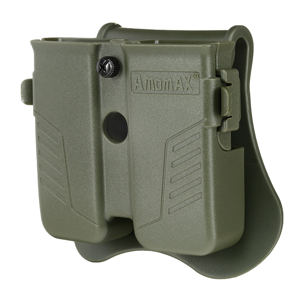 Amomax Doppel-Magazinholster Polymer Paddle f. Single- / Double-Stack Magazine oliv Bild 7