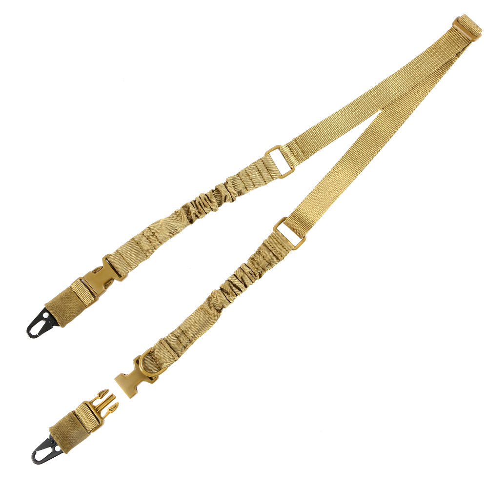Amomax 2-Punkt Tragegurt Dual Bungee Universal Tactical Heavy Duty Version Coyote Brown