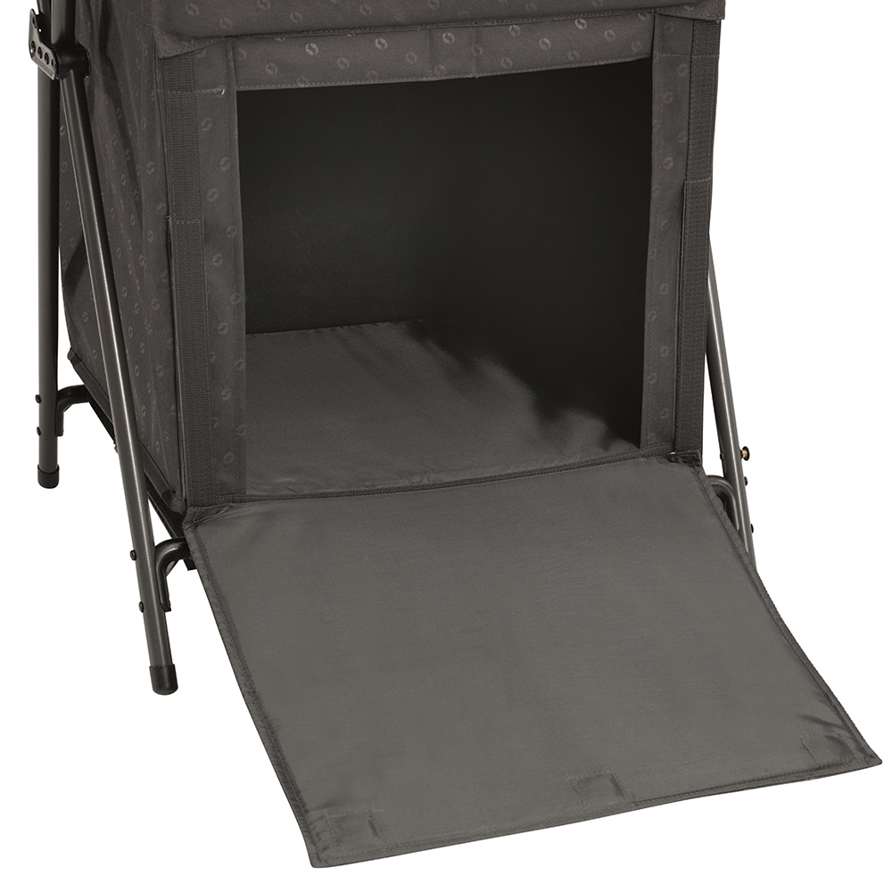 Outwell Campingschrank Domingo Kabinett mit zwei Regalbden charcoal klappbar Bild 1