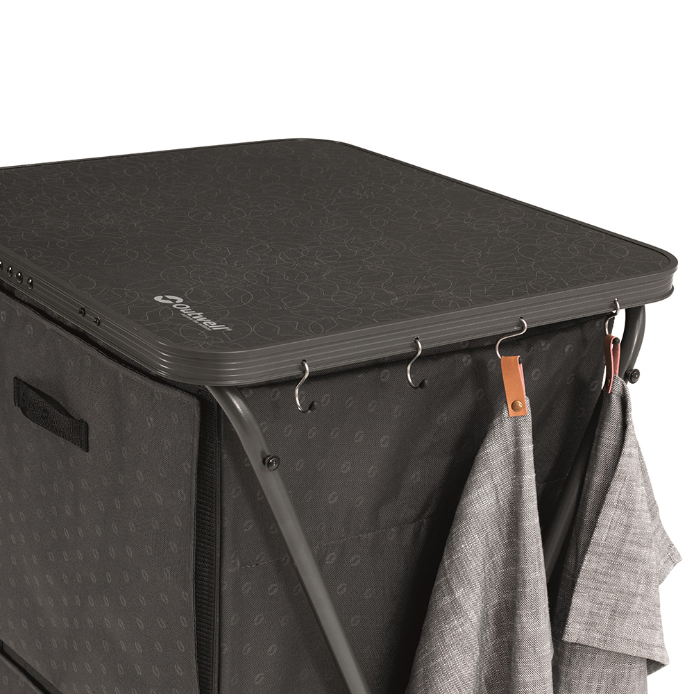 Outwell Campingschrank Domingo Kabinett mit zwei Regalbden charcoal klappbar Bild 1
