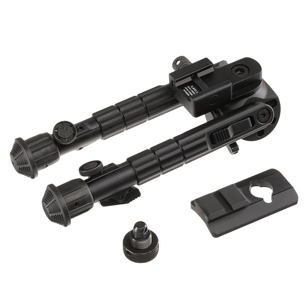 UTG Heavy Duty Recon 360 Grad Metall Zweibein - Gummife 160 - 230 mm schwarz - Version 2