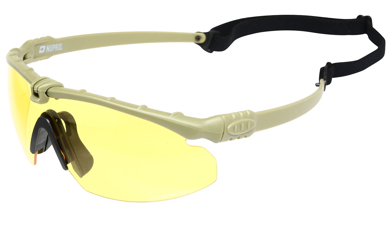 Nuprol Battle Pro Protective Airsoft Schutzbrille oliv / gelb