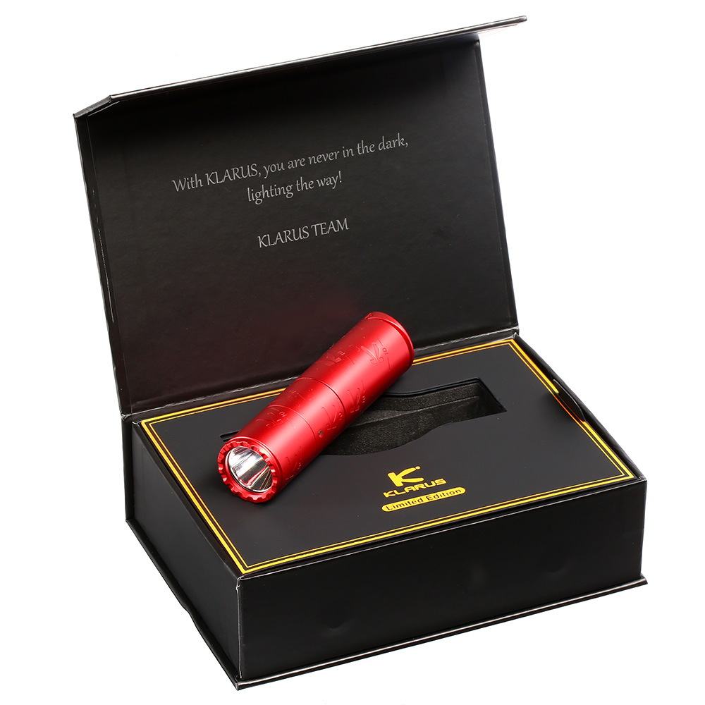 Klarus LED Taschenlampe K10 1200 ANSI Lumen rot Jubiläumslampe inkl. Geschenkverpackung Bild 1