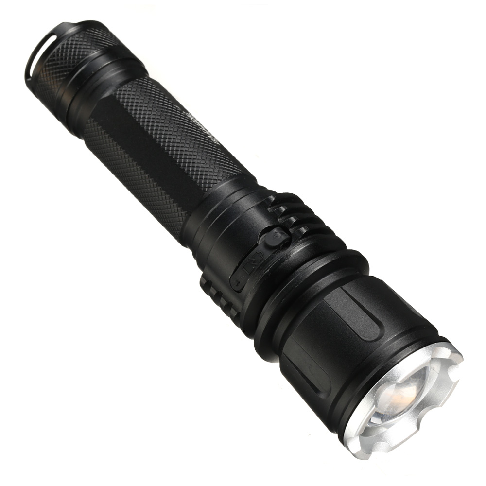 Bailong LED-Taschenlampe mit Zoom, Strobe schwarz Bild 10