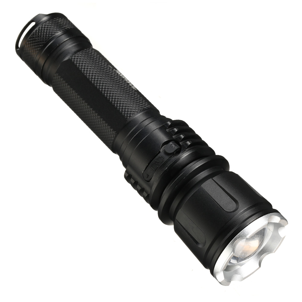 Bailong LED-Taschenlampe mit Zoom, Strobe schwarz Bild 1