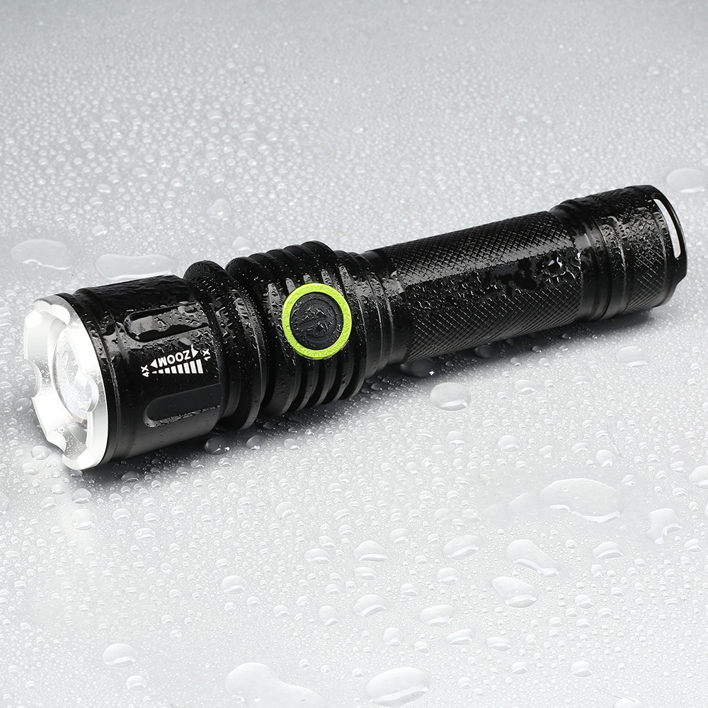 Bailong LED-Taschenlampe mit Zoom, Strobe schwarz Bild 1