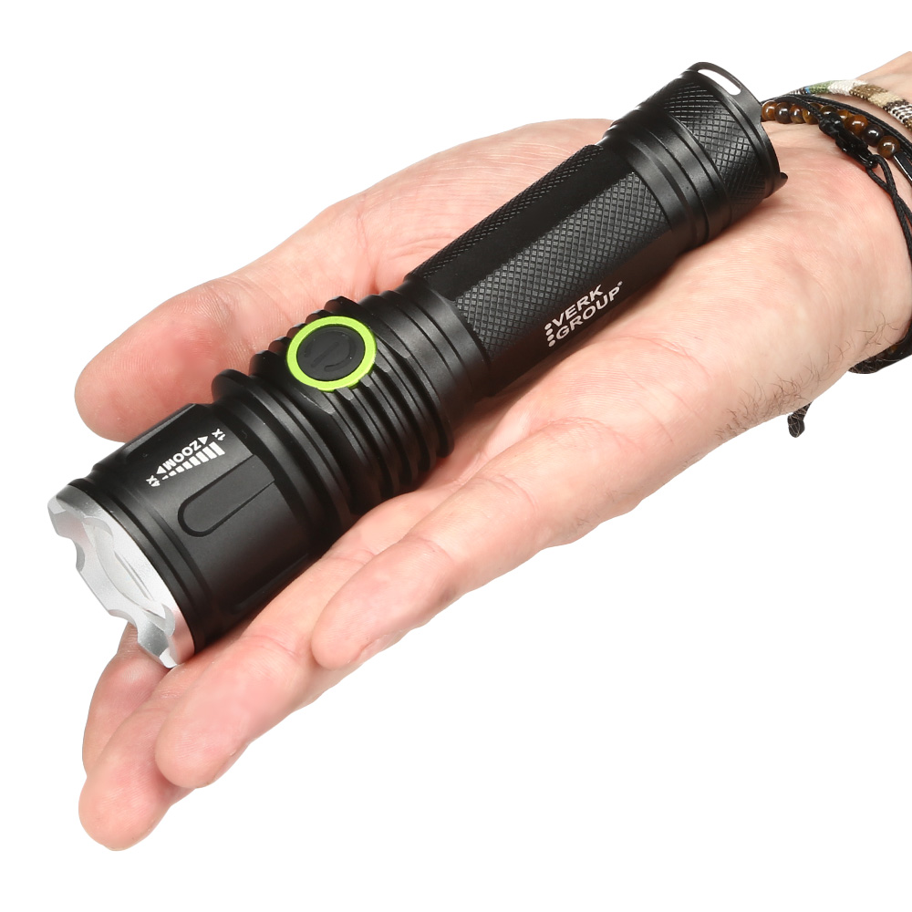 Bailong LED-Taschenlampe mit Zoom, Strobe schwarz Bild 1