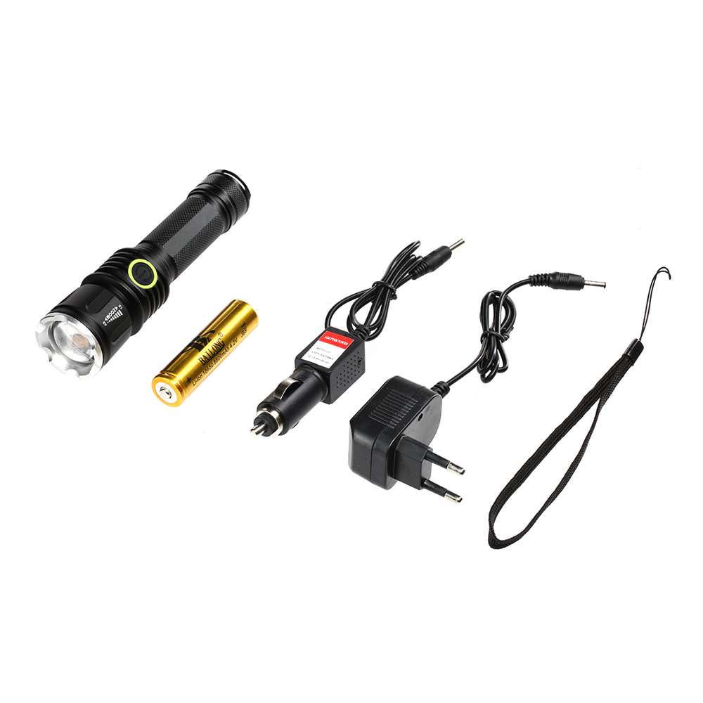 Bailong LED-Taschenlampe mit Zoom, Strobe schwarz Bild 4