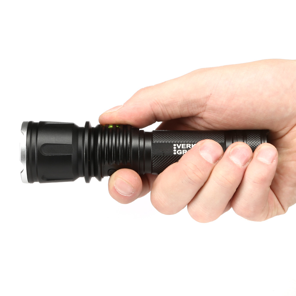 Bailong LED-Taschenlampe mit Zoom, Strobe schwarz Bild 7