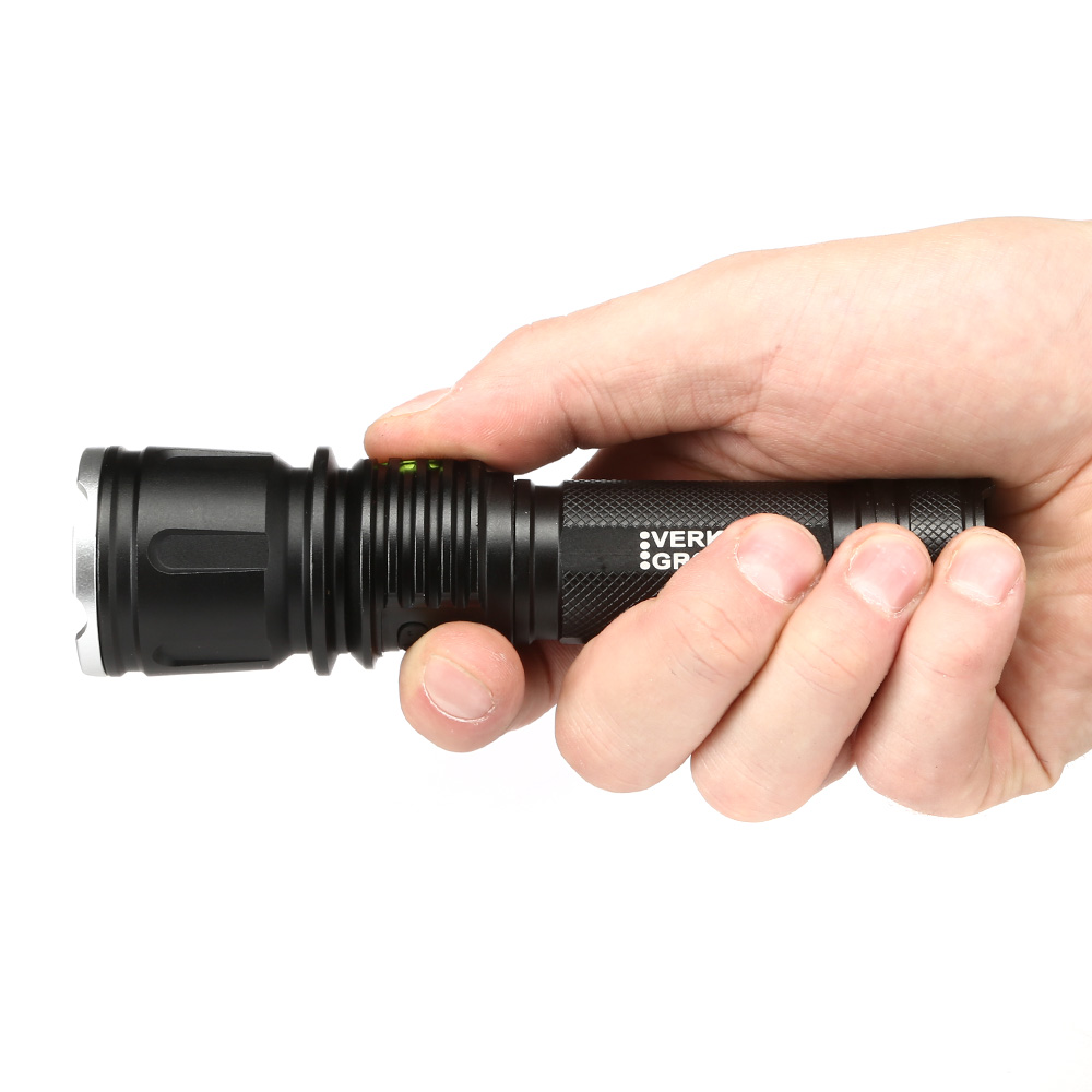 Bailong LED-Taschenlampe mit Zoom, Strobe schwarz Bild 1