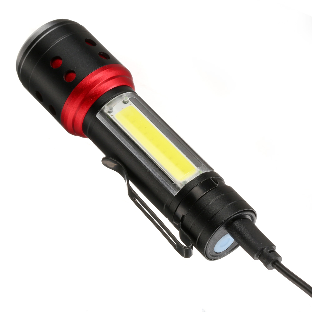 Barbaric LED-Taschenlampe mit Akku und Flutlicht schwarz Bild 1