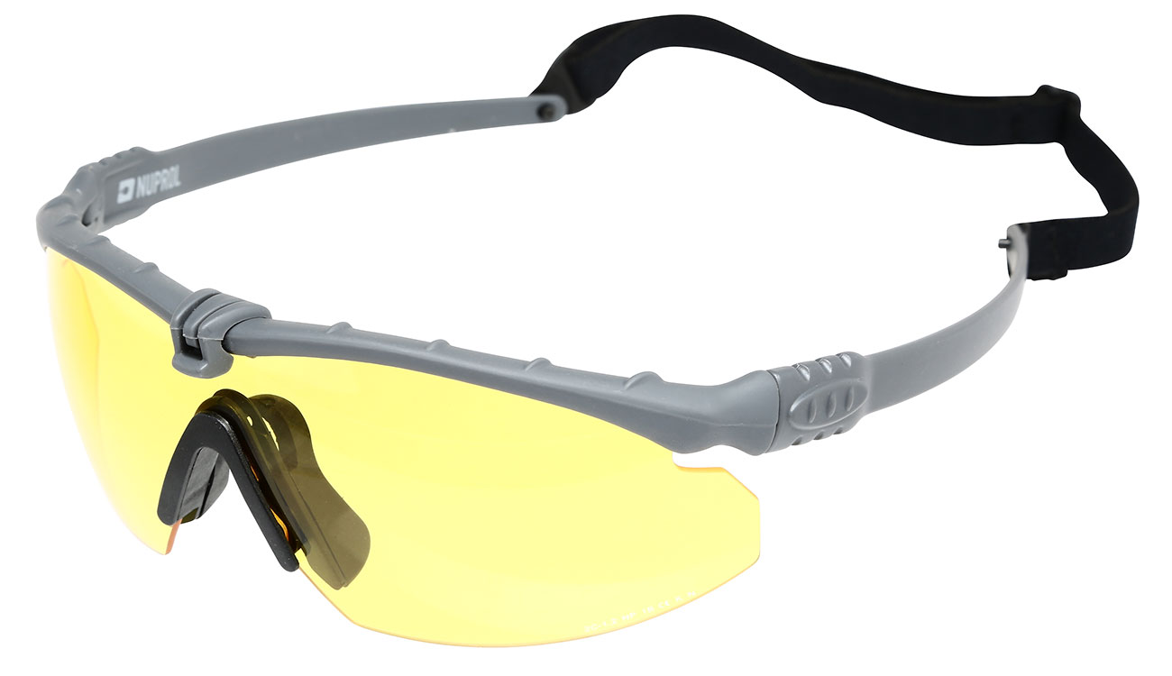 Nuprol Battle Pro Protective Airsoft Schutzbrille grau / gelb