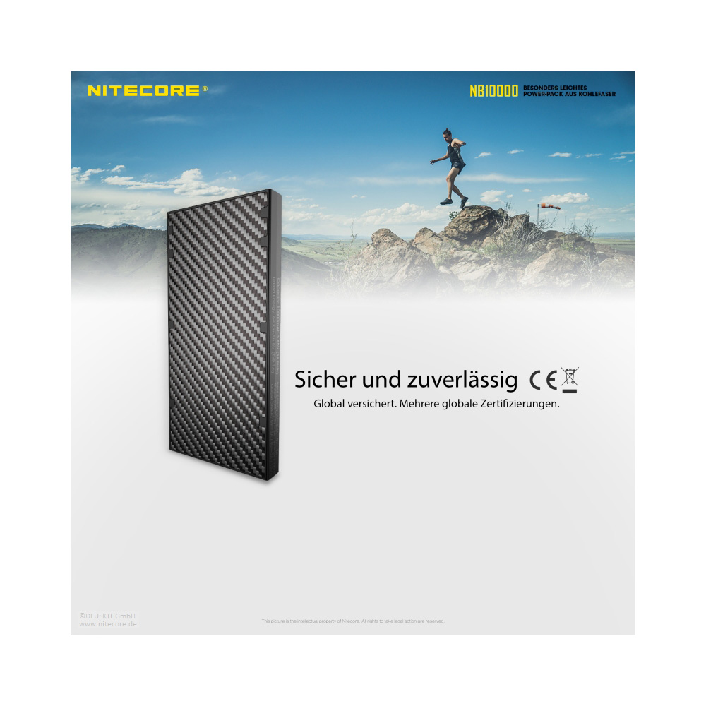 Nitecore Powerbank NB10000 mit Carbongehuse 10000mAh extrem leicht und Ultrakompakt Bild 5