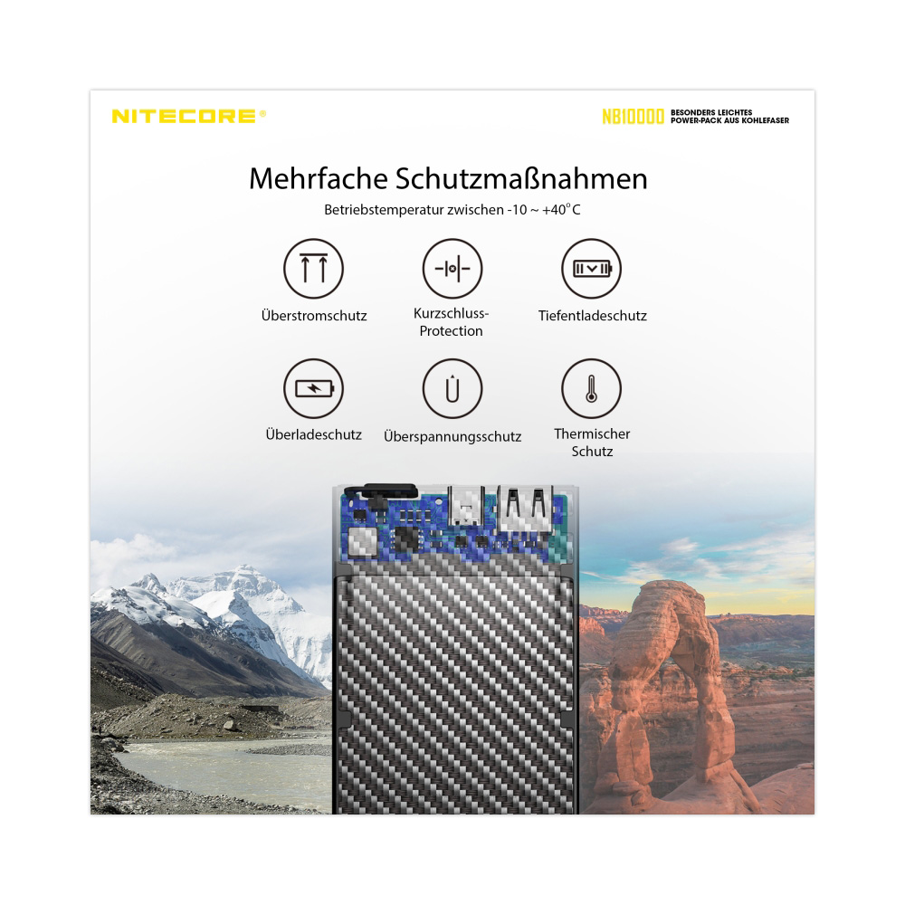 Nitecore Powerbank NB10000 GEN2 mit Carbongehuse 10000mAh Bild 9