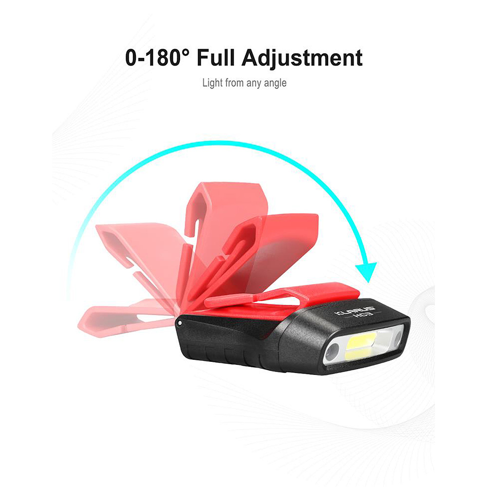 Klarus LED Cliplampe HC3 mit Sensor 100 ANSI Lumen schwarz/rot Bild 5