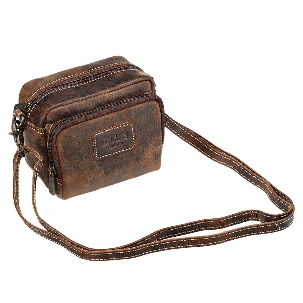 Gillis Leder Tasche Trafalgar Mini mit Tragegurt Vintage Braun