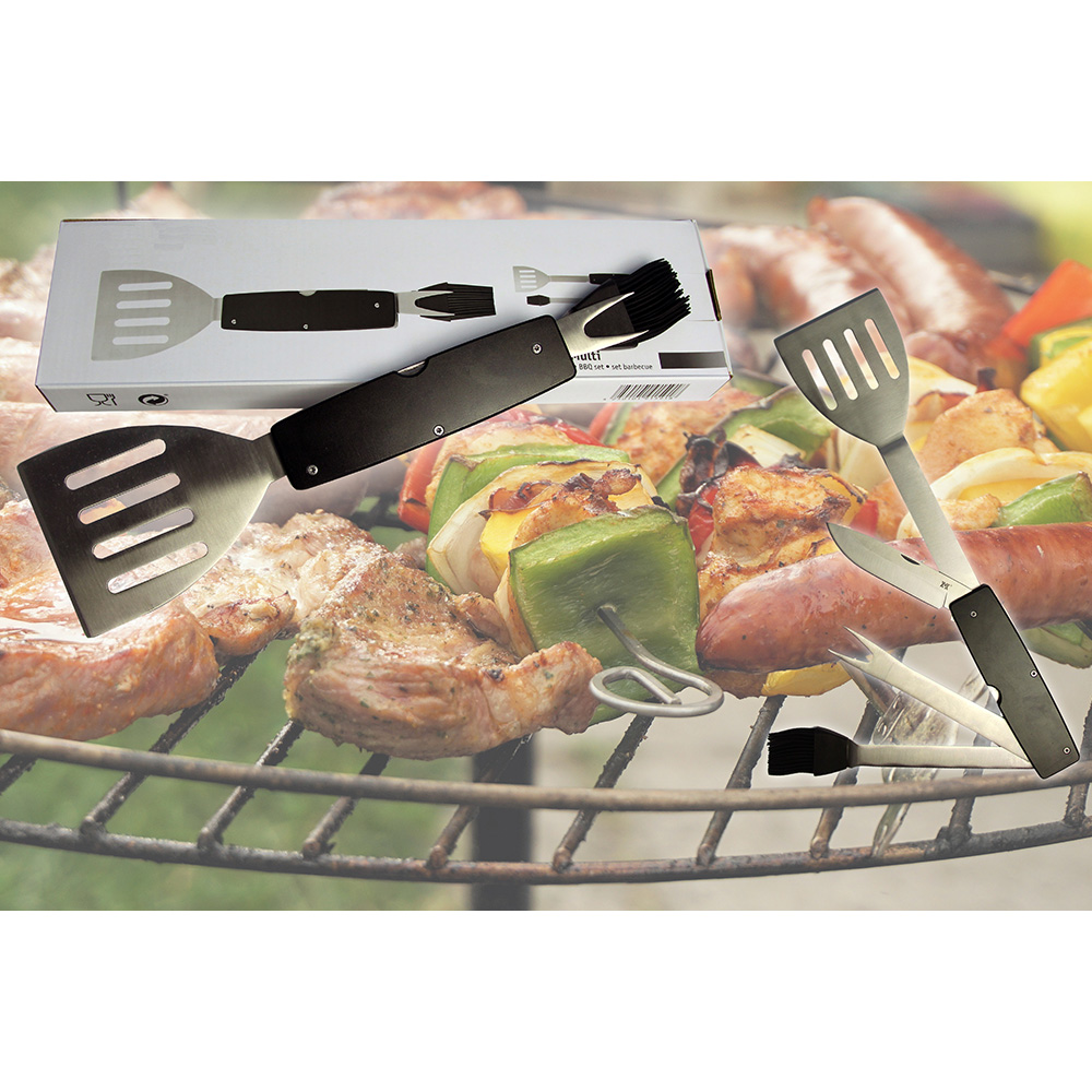 MetMaxx Grillset BBQ Multi 4 in 1 schwarz/silber Bild 1