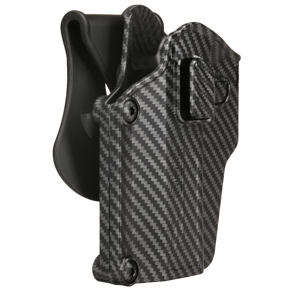 Amomax Per-Fit Universal Tactical Holster Polymer Paddle - passend fr ber 80 Pistolen Links Carbon-Design Bild 1
