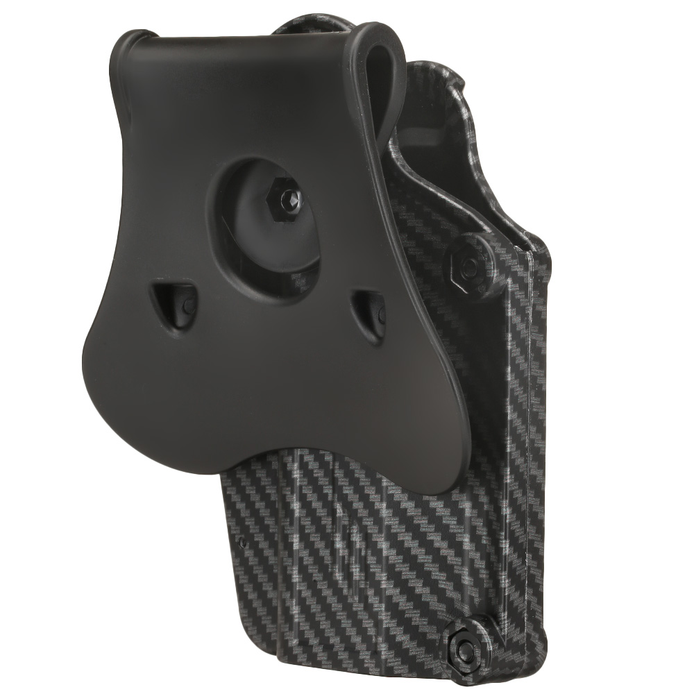 Amomax Per-Fit Universal Tactical Holster Polymer Paddle - passend fr ber 80 Pistolen Links Carbon-Design Bild 3