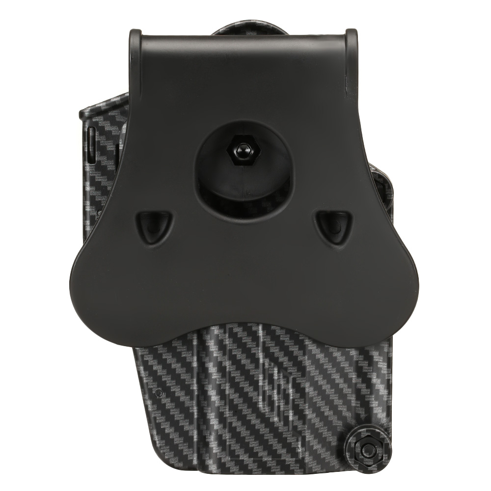 Amomax Per-Fit Universal Tactical Holster Polymer Paddle - passend fr ber 80 Pistolen Links Carbon-Design Bild 4